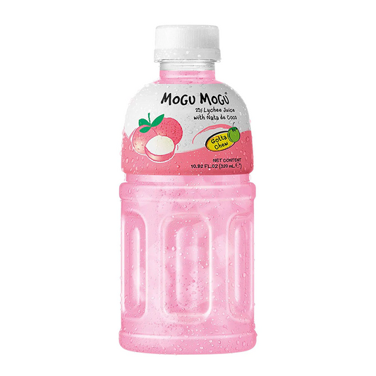 Mogu Mogu Lychee Juice, bevanda al succo di litchi e Nata de cocco da 320ml
