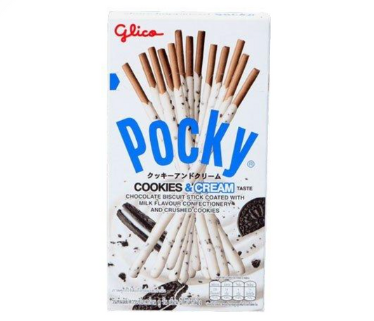 POCKY Cookies & Cream - Stick di cioccolato bianco e biscotti 45 gr