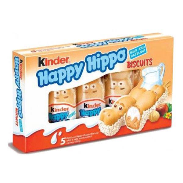Happy Hippo Biscuits Milk&Hazelnut, biscotto ripieno con crema al latte e alla nocciola da 20.7g