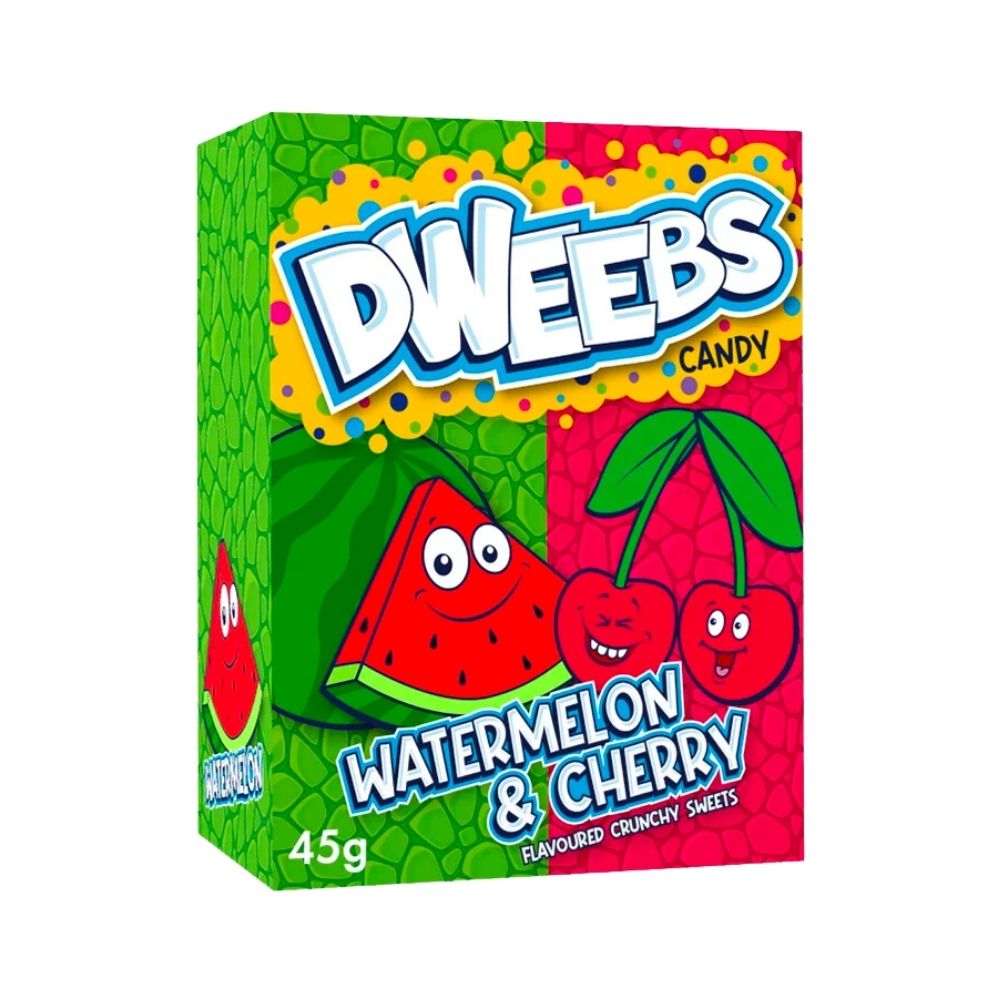 Dweebs Candy Watermelon&Cherry, caramelle aspre al gusto di anguria e ciliegia da 45g