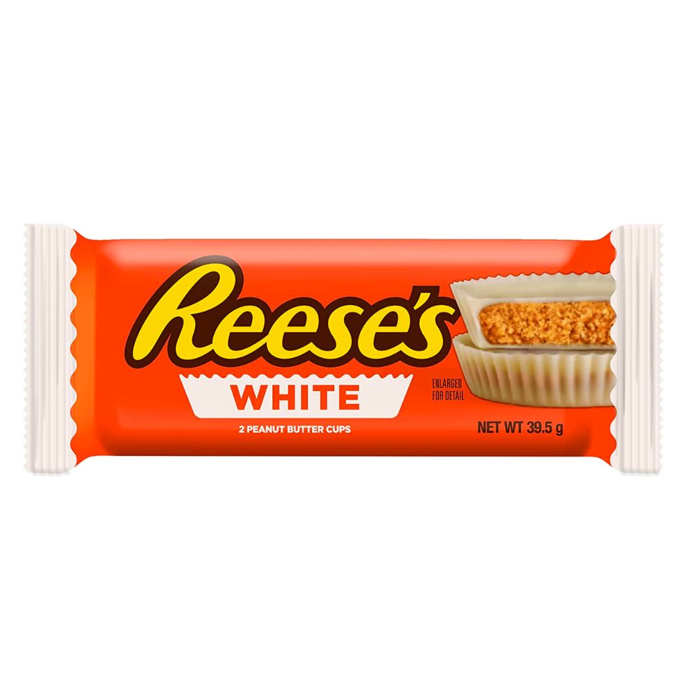 Reese's White 2 Peanut Butter Cups, cioccolatini al burro d'arachidi e cioccolato bianco da 39.5G