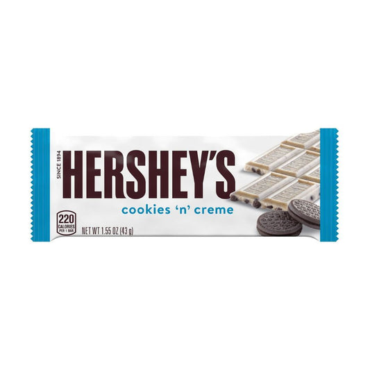 Hershey's Cookies'n'Cream, barretta al cioccolato bianco e cookies da 43g