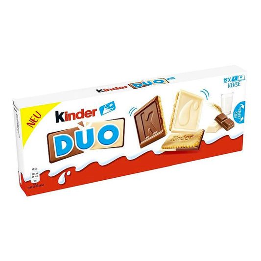 Kinder Duo, 12 biscotti ricoperti da cioccolato bianco e cioccolato al latte 150g