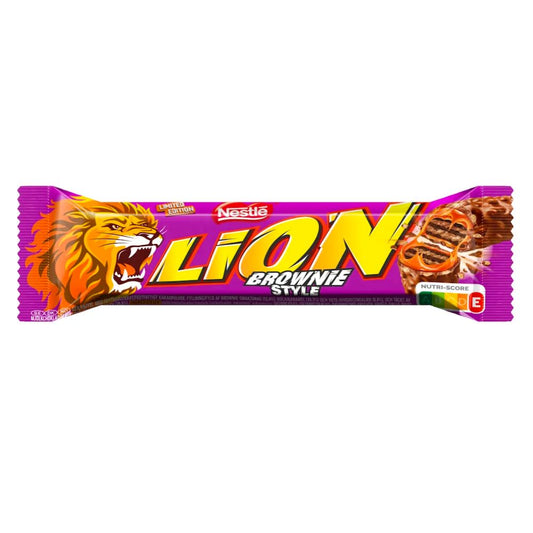 Lion Brownie Limited Edition, barretta di cioccolato e caramello al gusto brownie da 40g