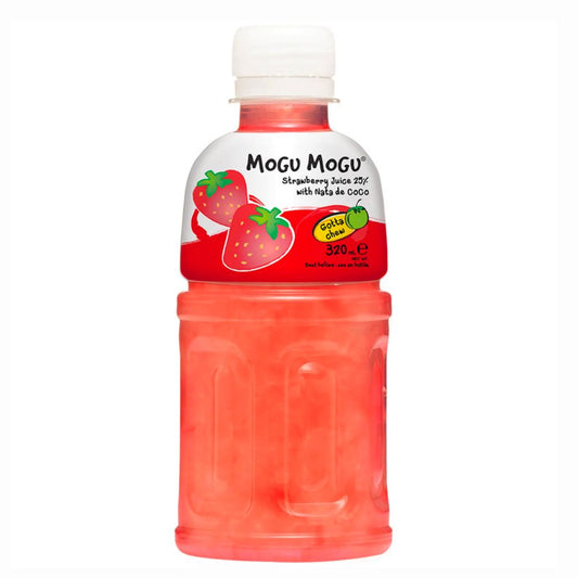 Mogu Mogu Strawberry Flavored Drink, bevanda al succo di fragola e Nata de cocco da 320ml